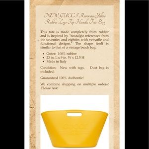 gucci yellow logo rubber tote